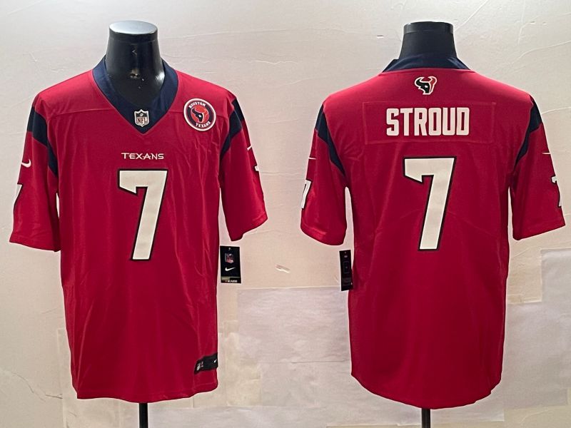 Men Houston Texans #7 Stroud Red Second generation 2024 Nike Limited NFL Jersey style 01081